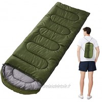 MMIAOO Sac de couchage simple pour adulte Sac de couchage extérieur épais et chaud Sac de couchage rectangulaire avec fermeture éclair