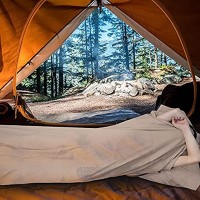 Jishu Sac de couchage portable pour camping en plein air sac de couchage confortable facile d'entretien drap de voyage sac de camping parfait pour les voyages le camping