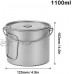 AleXanDer1 Titanium Pot Pot de Camping Titanium de pignon de Camping Titanium Ultra-léger avec Couvercle et poignée Pliable Pot de Cuisson en Plein air Camping Randonnée