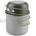 Batterie de Cuisine Portable pour Barbecue Pot en Aluminium Pratique 2Pcs Set Pot en Aluminium randonnée pour Le Camping