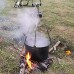 JYLSYMJa Pot de Camping en Plein air Pot Suspendu avec poignées incurvées Anti-brûlures Pot Unique Portable pour la Cuisine de randonnée Facile à Nettoyer