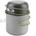 Maquer Batterie de Cuisine pour Barbecue Portable Pot en Aluminium randonnée de Pique-Nique Solide et Durable pour Le Camping en Sac à Dos