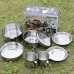 Soapow Lot de 8 ustensiles de cuisine en acier inoxydable pour camping randonnée cuisine en plein air