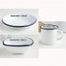 SYLC Argon Tableware Vaisselle De Qualité en émail 3pc- Assiette Tasse Bol Vaisselle Vaisselle Design Rétro Résistant à La Chaleur