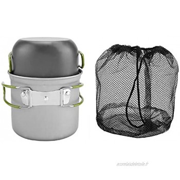 xiji Pot en Aluminium Pot en Aluminium 2 pièces Ensemble ustensiles de Cuisine Portables pour Barbecue randonnée pour Le Camping