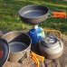 BIUDUI Kit de Casseroles Camping,18PCS Ustensiles de Cuisine de Camping en Aluminium avec casseroles et poêle de Camping Assiettes Couverts Vaisselle et casseroles ect