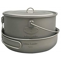 Jolmo Lander Ensemble de casseroles et poêles de camping ultralégères en titane 1950 ml avec poignée bélière diamètre 175 mm