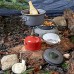 liuduo Ensemble de cuisine de camping en aluminium léger Kit de cuisine portable Équipement de randonnée avec casseroles anti-adhésives Couverts pliables pour camping randonnée pique-nique
