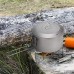 Lixada Ensemble de casseroles et casseroles en Titane avec Couvercle et poignées Pliables pour Camping en Plein air Randonnée pédestre Randonnée Pique-Nique