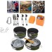 Macro 17pcs Camping Camping Wood Poêle avec Pot Portable Kit de Cuisson Camping Accessoires Cuisine Cuisine Poêle Poêle en Plein air pour 2 à 3