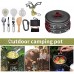 SOBW Batterie de cuisine de camping en acier inoxydable Équipement de cuisine pour l'extérieur randonnée pique-nique casserole et poêle en aluminium et acier inoxydable Pour 1 à 2 personnes