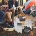Wilxaw Kit d'ustensiles de cuisine de camping avec réchaud Pour 1 à 2 personnes Portable Pour l'extérieur le pique-nique le trekking la randonnée
