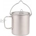 WOVELOT Outdoor Titane Pot Tasse Tasse Pots Vaisselle Camping Tasse Pique-Nique Tasse à Eau Tasse De Café à Thé avec Couvercle Pot 750Ml