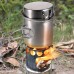 ZLDGYG JJCDY Ensemble de casseroles de camping avec poignée pliable et poêle à bois en acier inoxydable