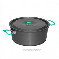 4L grande capacité portable camping extérieur pique-nique pot multifonctionnel ménage pot chaude pot pour randonnée randonnée pique-nique Ustensiles de cuisine Color : Black Size : 36.5*13.1 cm