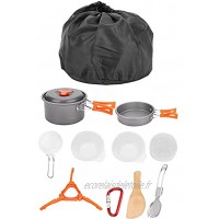 Ustensile de cuisine portable pour extérieur casserole bol cuillère camping randonnée chasse vert