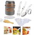 Ustensiles de cuisine Kit RANDO Kit de pique-nique non-bâton de cuisine Set avec vaisselle orange Accessoires de camping pour camping en plein air de pique-nique