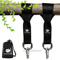 ANYOO Baum Swing Straps Hängendes Kit Durable Straps Heavy Duty Stahl Karabiner Einfach und Schnell Gut für Schaukeln und Hängematten