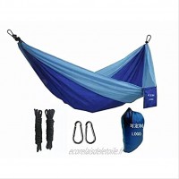 Hamac Tourisme Camping Loisirs Balançoire Anti-Renversement 270*140cm Bleu+Bleu