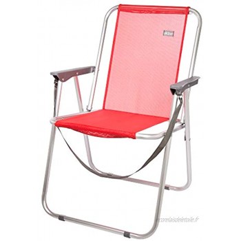 AKTIVE Chaise Fixe en Aluminium Plage Rouge