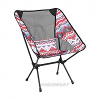 Chaise de camping en plein air siège de chaise de pêche pliable ultra-léger avec sac de rangement pour camp en plein airVent rouge et blanc