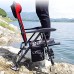 Chaise de pêche pliable robuste chaise de camping chaise de plage inclinable à zéro gravité extérieure avec sac de rangement 7 dossiers réglables en vitesse charge maximale de 440 lb festival