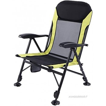 FTVOGUE- Chaise de Pêche Chaise de Camping Pliante Chaise de Camping avec Coussin Amovible Chaise Réglage Multi-Angle pour Expérience Confortable Antidérapant et Légère