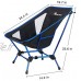 Moon Lence Chaise de camping compacte portable pliante avec poches latérales Légère et robuste Capacité de 182 kg Bleu 1 pièce.