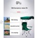 QINYUP Chaises de camp pliantes pour pêche parasol plage avec accoudoirs en forme de gobelet chaise pliante légère pour randonnée sac à dos de camping barbecue avec tente et porte-gobelet vert