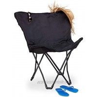 Relaxdays Chaise papillon chaise pliante Fauteuil camping fauteuil relaxation chaise pêche noir