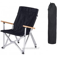 SONG Chaise de Camping Portable chaises de Camping Grand et Confortable Fauteuil de Transport Structure Durable capacité de Charge maximale de 120 kg pour Le Camping Estival Color : Black