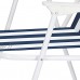 SPRINGOS Chaise de camping pliante avec accoudoirs Pour le camping les vacances les festivals 74 x 52 x 57 cm Cadre en métal en tubes d'acier blanc bleu
