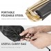 Lesfit De Camping Pliant Tabourets Portable Tabourets Fold Up D'ExtéRieur for De PêChe Hiking BBQ en Nylon Solide D'Aluminium PliéE 30 X 25,5 X 31,5 Cm