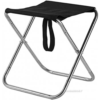 Naisde Tabouret Pliant Tabouret Portable Chaise en Acier Inoxydable Porte-tabou Cerveau de Tabouret Siège Noir Pliant Camping Stoo