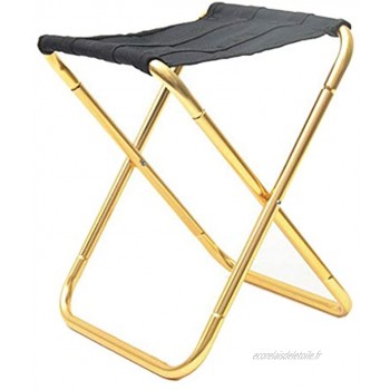 oshhni Mini Tabouret Pliant Portable Chaise Slacker extérieure Ultra légère randonnée siège de Camping de pêche avec Sac de Transport pour Camping Doré