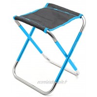 TANZEDMI Tabouret de camping pliable portable Tabouret de pêche pliable Chaise d'extérieur Mini chaise télescopique pour camping pêche pique-nique voyage et randonnée Bleu