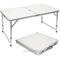 AMANKA Table de camping 120 x 60 cm – Table de pique-nique pliable en aluminium Table de pique-nique pliable réglable en hauteur
