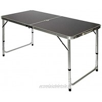 AMANKA Table de Camping Pique-Nique Pliable réglable en Hauteur 120x60x70cm en Aluminium Pliant Format Mallette Gris Foncé
