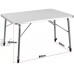 Deuba | Table de Camping • 80x60cm • réglable en Hauteur • Aluminium Blanc | Table de Jardin terrasse