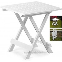 DRULINE 2 Couleurs 45 cm Table de Camping Table d'appoint Blanc Pliable Plastique Table Pliante Blanc