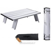 IvyH Table pliante enroulable en alliage d'aluminium léger pratique pour le camping pique-nique voyage plage