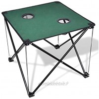 Lingjiushopping Table de camping pliante vert fonc¨¦ Dimensions:48 x 48 x 45 cm L x P x H Coloris:Vert fonc¨¦