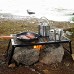 MARMODAY Petite table de camping portable pliable noire robuste et stable