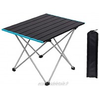 Table de Camping Portable Table de Pique-Nique Pliable avec Sac de Rangement Parfait pour Le Camping randonnée pédestre Pique-Nique pêche Noir 40 * 35cm