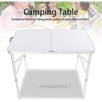 Table de Camping Table de Pique-Nique Portable Bureau de Barbecue léger en Alliage d'aluminium se Pliant pour Le Camping Pique-Nique