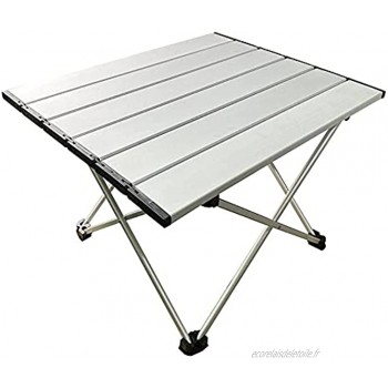 Table pliante camping en plein air Table de pique-nique Mini portable Table légère pour Plage Randonnée Argent