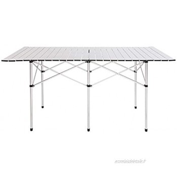 Table Pliante de Camping Jardin BBQ Barbecue Pique-Nique Portable en Aluminium 140 * 70 * 70cm