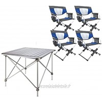 Tables chaises Camping Table Pliante avec 4 chaises Table de Levage en Alliage d'aluminium extérieur Portable apportez Une Sangle à Main pour Un Stockage Facile
