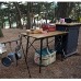 Tables de Camping rétractable de Camping en Plein air Barbecue Portable en Aluminium Alliage de Levage et de Pliante Voiture Portable Color : Brown Size : 121.5 * 68 * 65cm