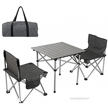UELEGANS Lot De 7 Portable Léger Pliable Camping Table Chaise pour Backpacking Randonnée Pique-Nique Pêche Plage Jardin Charge De Poids 150Kg,C